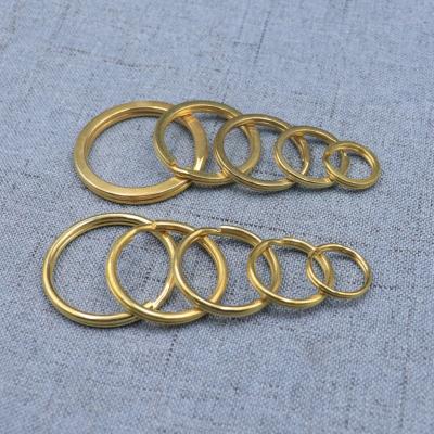 China Wholesale Brass Key Ring Aperture Flat Ring Pure Metal Manufacturer Copper Round Key Ring Accessories for sale