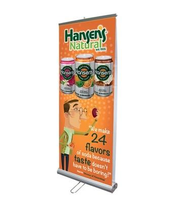 China Aluminium Alloy Double Sided Pull Up Banner 85×200 cm With Nylon Travel Bags for sale