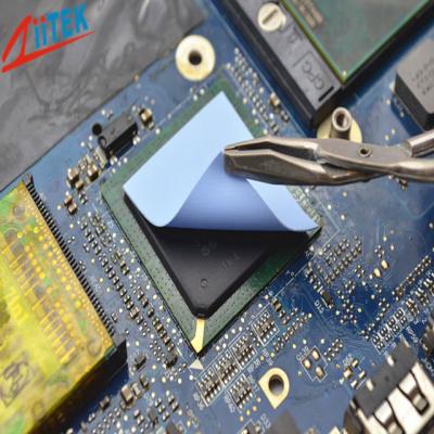 China Electric insulation blue silicon thermal pad low volatile material 0.3mmT TIS112-05 for LED street light for sale