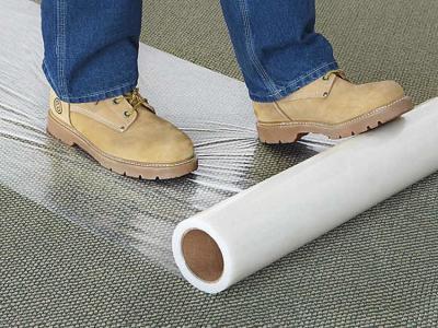 China Fire Retardant Clear 100micron 4 Mil Carpet Protection Film Anti Foot Traffic for sale
