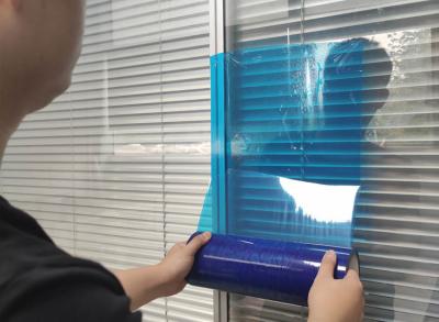 China Transparent Blue Self Adhesive Window Extrusion Profile And Window Glass Film for sale