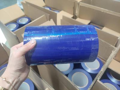 China Temporary 0.075 Thickness 8''*300' Duct Protection Film Blue Tape Removable for sale