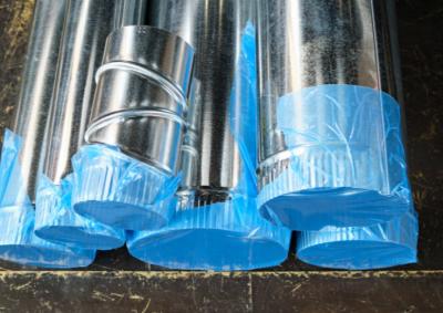 China Blaue transparente HVAC-Luft-bedingte öffnende Entlüftungs-Rohr-Schutz-Film-Verpackung zu verkaufen