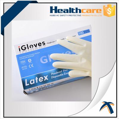 China 5 Mil Latex Disposable Protective Gloves Powder Free Ambidextrous for sale