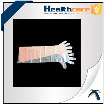China Dustproof Disposable Hand Cloves , Full Arm Disposable Food Service Gloves  for sale