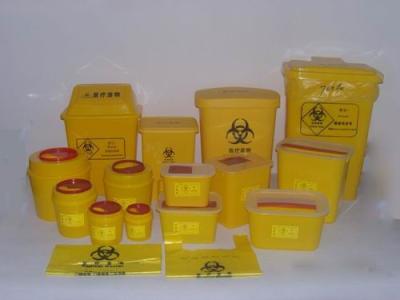 China Red Or Yellow Medical Waste Containers , Disposable Sharps Containers Round Shape for sale