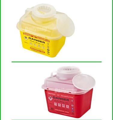 China 5 Liter Square Plastic Sharps Waste Container For Hospital Use , Sharps Box For Needles for sale