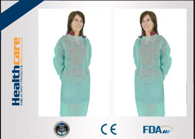 China PP 22gsm Disposable Isolation Gown 115x127cm Elastic Cuff With Long Sleeve Gown for sale