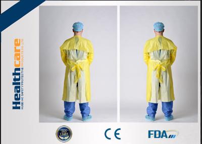 China CPE Disposable Isolation Gowns Blue/Yellow Long Sleeve Sterile / Non - Sterile Available for sale