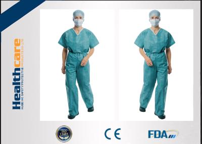 China Non Toxic V Neck Disposable Patient Gowns With Tie Waist Blue / Green / White Color for sale