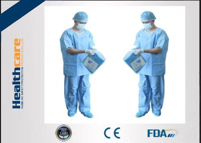 China Unisex SMMS Disposable Scrub Suits V-neck Shirt And Pants For Doctor EO Sterilized for sale