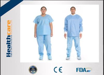 China Short Sleeve Disposable Scrub Suits SMS/SPP Nonwoven Nurse Uniform For Hospital Using for sale