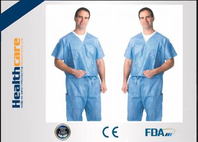 China SPP Blue Color Disposable Medical Scrubs Operating Room Clothing S-4XL for sale