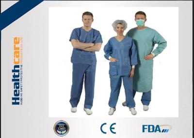 China Nonwoven Disposable Scrub Suits for Patient Doctors Nuser With Short Sleeve for sale