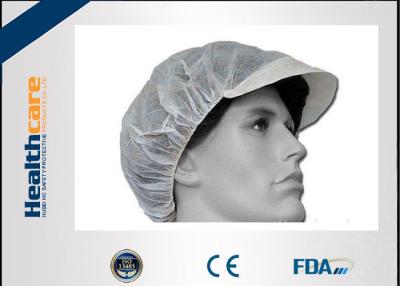 China Nonwoven PP Disposable Head Cap Bule/White Cap With Peaked CE ISO FDA For Food for sale