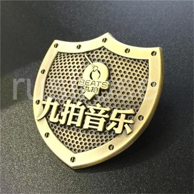 China Music company antique metal badges made to order, music company listed commemorative badges customized for sale