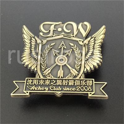 China Shooting club badge customized, personalized custom club badge, badge numbers do laser for sale