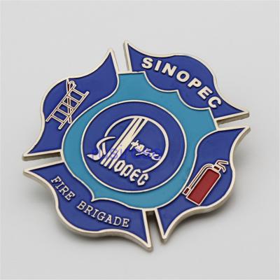 China Fire safety inspection badges are customized, firefighting set up commemorative badges custom, color fire badges for sale