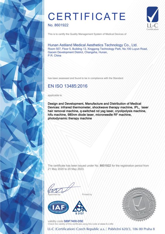 ISO13485 - Astiland Medical Aesthetics Technology Co., Ltd