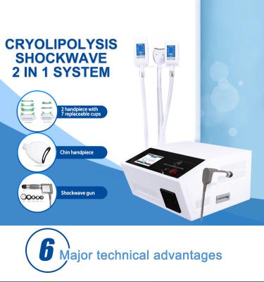 China Shockwave 2 In 1 Pain Relief Cryolipolysis Slimming Machine for sale
