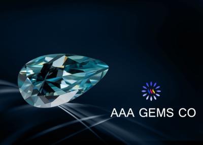 China Diamante flojo en forma de pera azul sintético RI 2,65 - 2,69 de VVS1 Moissanite en venta