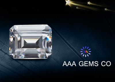 China Emerald Cut Diamond Moissanite White Lab Created Moissanite 8mm x 10mm for sale