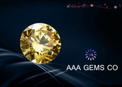 China Amarillo de la forma redonda diamantes de 4 milímetros Moissanite para el anillo, Nacklace en venta