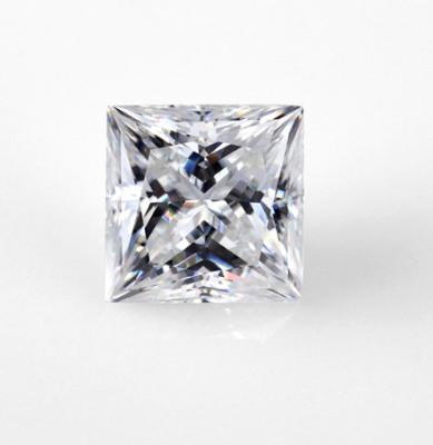China DEF Clear White 7mm Princess Cut 2 Carat Moissanite Stone Very Good Cutting VVS for sale