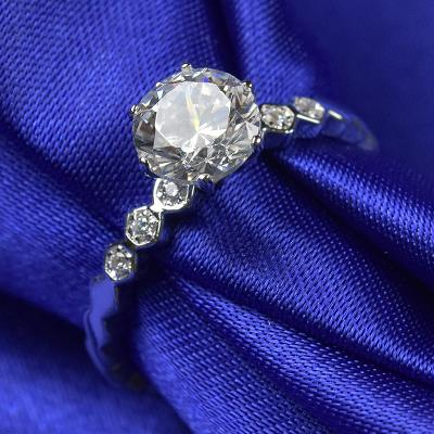 Chine Bijoux de Moissanite de couleur de DEF, pour toujours un anneau de Moissanite pour les dames RD0236 à vendre