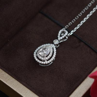 中国 VVSの明快さの等級が付いているAAAの宝石のMoissaniteの宝石類のネックレスのホワイト ゴールド 販売のため