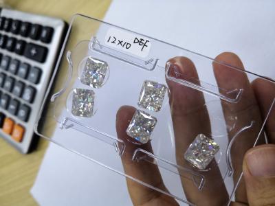 China Emerald Cut moissanite big sizes 12*10mm 7cts DEF Color for sale