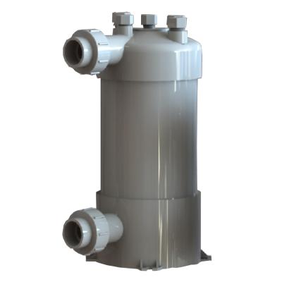 China Titanium Tube PVC Shell Heat Exchanger for Swimming Pool Heat Pump Aquarium Tube Heat Exchanger for sale