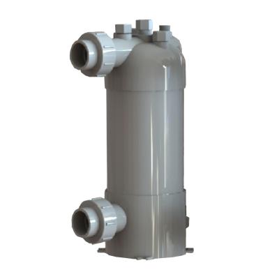 China Titanium Heat Exchanger Tube PVC Shell Heat Exchanger for Swimming Pool Heat Pump Aquarium Chiller for sale