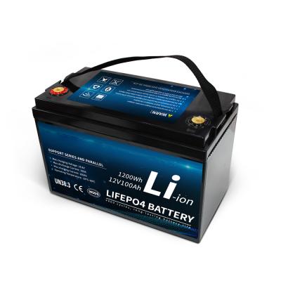 China RV Backup Power 12V 100Ah Lithium LiFePO4 Battery Deep Cycle Built In BMS FCC UL for sale