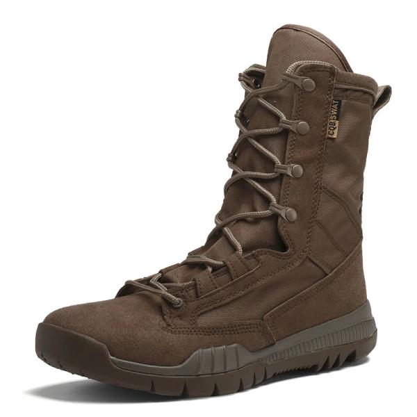 Quality Black Mens Brown Military Boots Desert Ultralight Breathable High Top Tactical for sale