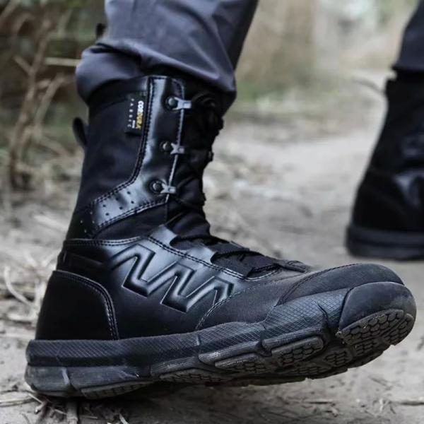 Quality Navy Military Boots With Zipper Lightweight Desert Shoes Waterproof Breathable for sale