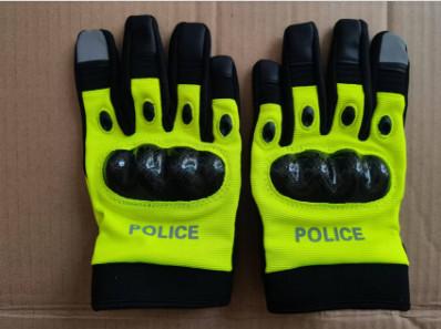 China Leather Military Police Gloves Fluorescent Full-Finger Special Forces Duty Outdoor Cycling for sale