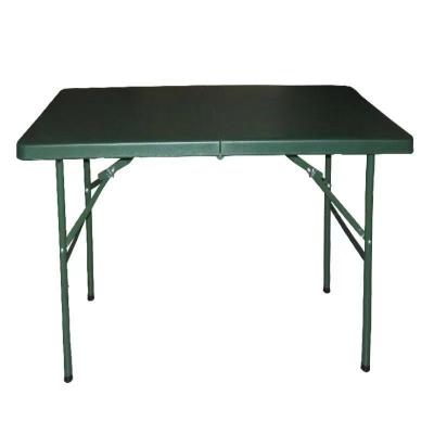 China Foldable Reinforced Blow Molded Military Table Green Camping Dining Table Outdoor Training Table for sale