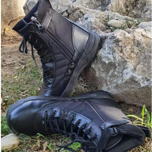 Quality Custom Ghana Panama Black full leather combat combat shoes jungle waterproof men for sale