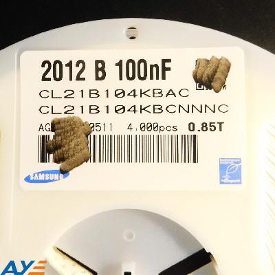 中国 CL21B104KBCNNNCの電子部品のコンデンサーの多層陶磁器のコンデンサーMLCC 104K 50V 100NF 販売のため