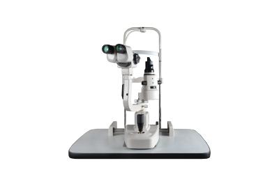 China SLM-1X Converging Three Steps Slit Lamp with LED Lamp Red LED Fixation Slit Width 0-14mm for sale