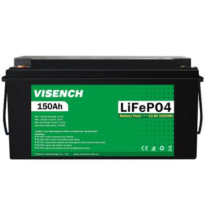 Chine Visench Solar System Lifepo4 Battery Pack Lithium Ion Lifepo4 12V 150AH Lithium Ion Batteries à vendre