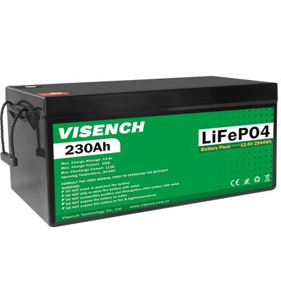China Visench Deep Cycle Storage Energy System 12V 230Ah LiFePO4 Rechargeable Lithium iron Phosphate Battery for sale
