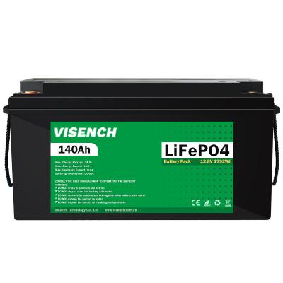 China Visench Energy Storage 12V 140Ah RV Lithium Iron Phosphate Battery 12V Lifepo4 Battery for sale