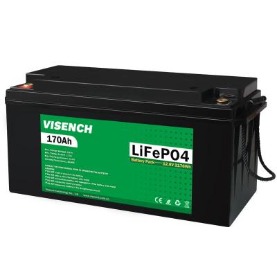 China Visench Solar System Lifepo4 Battery Pack Lithium Ion Lifepo4 12V 170AH Lithium Ion Batteries for sale