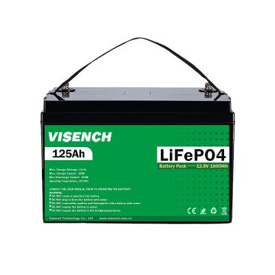 中国 Visench Energy Storage Battery Customization 12V 125Ah Rv Lithium Iron Phosphate Battery 12V Lifepo4 Battery 販売のため
