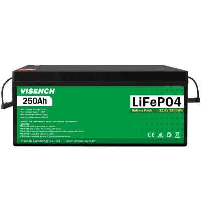 Китай Visench Deep Cycle Storage Energy System 12V 250Ah LiFePO4 Rechargeable Lithium Iron Phosphate Battery продается