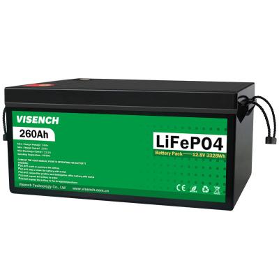 China Solar Energy 12V 260Ah Rechargeable Lithium iron Phosphate Battery Lifepo4 Batteries 12.8V 260Ah Lithium Battery Pack en venta