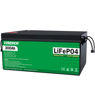 China Visench Rechargeable Lithium Ion Batteries 12V 300Ah LiFePO4 Battery Pack for sale