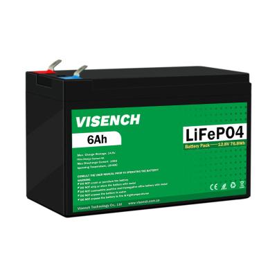中国 Visench CE Certificate 12.8V 6Ah Rechargeable Battery LiFePO4 Lead Acid Replace Lithium Ion Battery 12V 6Ah 販売のため